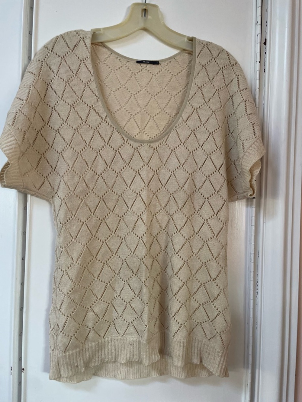 Maya cream knitted short sleeve top #knitwear #summer L
